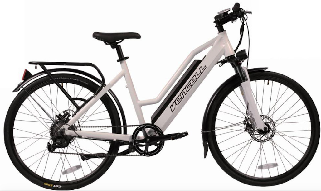 27Cuadro de aleación de la bicicleta eléctrica de la ciudad de.5 pulgadas y tenedor de suspensión de 7 velocidades